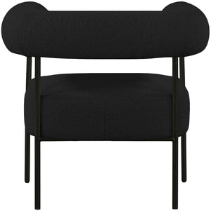 Blake Boucle Fabric / Iron / Foam Contemporary Black Boucle Fabric Accent Chair - 32" W x 28" D x 30.5" H
