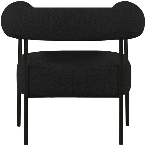 Blake Boucle Fabric / Iron / Foam Contemporary Black Boucle Fabric Accent Chair - 32" W x 28" D x 30.5" H