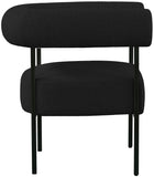 Blake Boucle Fabric / Iron / Foam Contemporary Black Boucle Fabric Accent Chair - 32" W x 28" D x 30.5" H