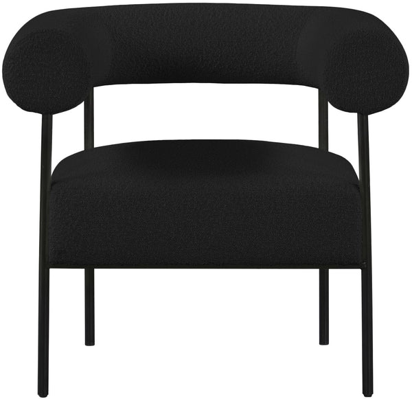 Blake Boucle Fabric / Iron / Foam Contemporary Black Boucle Fabric Accent Chair - 32" W x 28" D x 30.5" H