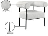 Blake Boucle Fabric / Iron / Foam Contemporary Cream Boucle Fabric Accent Chair - 32" W x 28" D x 30.5" H