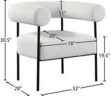 Blake Boucle Fabric / Iron / Foam Contemporary Cream Boucle Fabric Accent Chair - 32" W x 28" D x 30.5" H