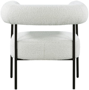 Blake Boucle Fabric / Iron / Foam Contemporary Cream Boucle Fabric Accent Chair - 32" W x 28" D x 30.5" H