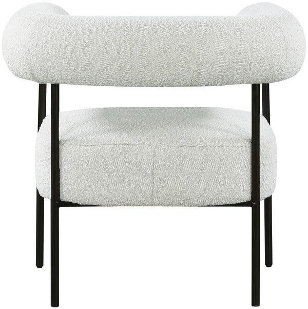 Blake Boucle Fabric / Iron / Foam Contemporary Cream Boucle Fabric Accent Chair - 32" W x 28" D x 30.5" H
