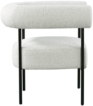 Blake Boucle Fabric / Iron / Foam Contemporary Cream Boucle Fabric Accent Chair - 32" W x 28" D x 30.5" H