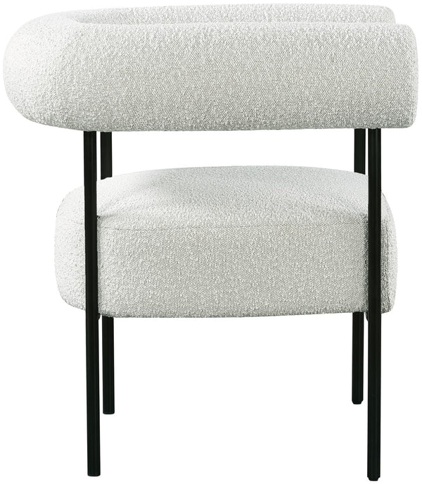 Blake Boucle Fabric / Iron / Foam Contemporary Cream Boucle Fabric Accent Chair - 32" W x 28" D x 30.5" H