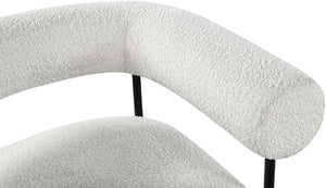 Blake Boucle Fabric / Iron / Foam Contemporary Cream Boucle Fabric Accent Chair - 32" W x 28" D x 30.5" H