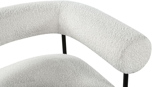 Blake Boucle Fabric / Iron / Foam Contemporary Cream Boucle Fabric Accent Chair - 32" W x 28" D x 30.5" H