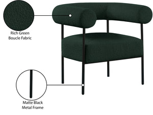 Blake Boucle Fabric / Iron / Foam Contemporary Green Boucle Fabric Accent Chair - 32" W x 28" D x 30.5" H