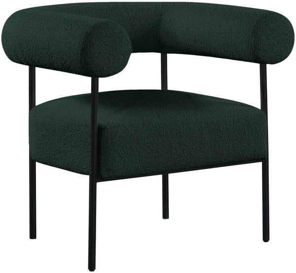 Blake Boucle Fabric / Iron / Foam Contemporary Green Boucle Fabric Accent Chair - 32" W x 28" D x 30.5" H