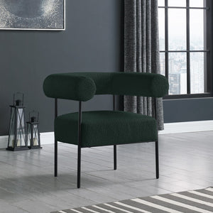 Blake Boucle Fabric / Iron / Foam Contemporary Green Boucle Fabric Accent Chair - 32" W x 28" D x 30.5" H
