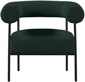 Blake Boucle Fabric / Iron / Foam Contemporary Green Boucle Fabric Accent Chair - 32" W x 28" D x 30.5" H