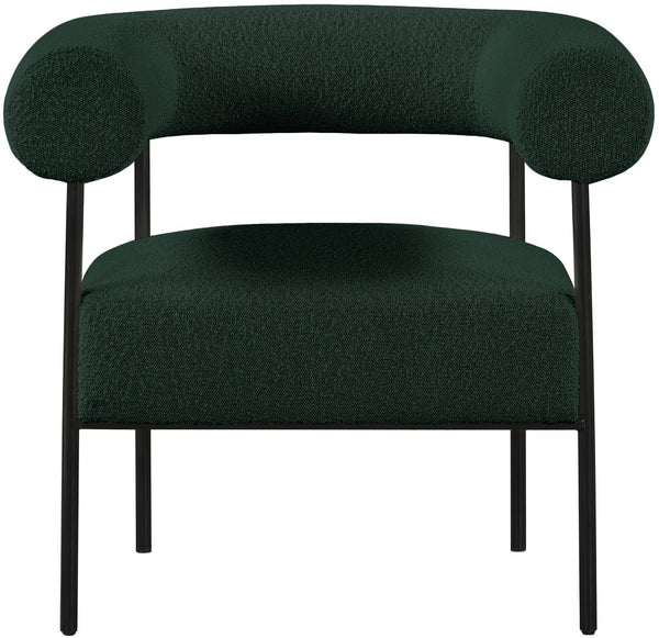 Blake Boucle Fabric / Iron / Foam Contemporary Green Boucle Fabric Accent Chair - 32" W x 28" D x 30.5" H