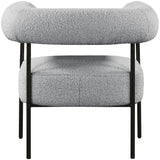 Blake Boucle Fabric / Iron / Foam Contemporary Grey Boucle Fabric Accent Chair - 32" W x 28" D x 30.5" H