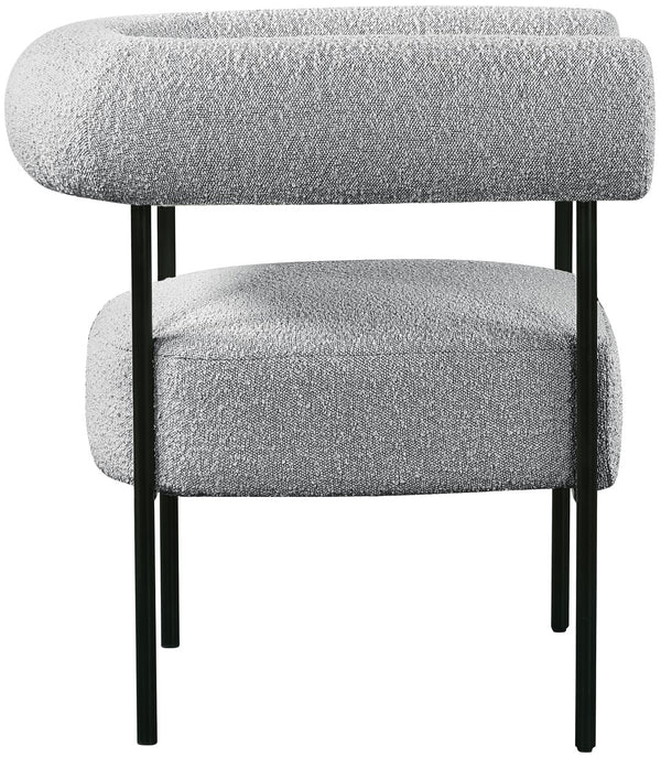 Blake Boucle Fabric / Iron / Foam Contemporary Grey Boucle Fabric Accent Chair - 32" W x 28" D x 30.5" H