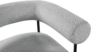 Blake Boucle Fabric / Iron / Foam Contemporary Grey Boucle Fabric Accent Chair - 32" W x 28" D x 30.5" H