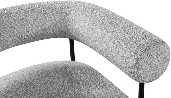 Blake Boucle Fabric / Iron / Foam Contemporary Grey Boucle Fabric Accent Chair - 32" W x 28" D x 30.5" H