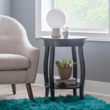 Black Round Table With Shelf