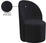 Hautely Boucle Fabric / Engineered Wood / Iron / Foam Contemporary Black Boucle Fabric Accent Chair - 24" W x 26" D x 35" H