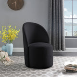 Hautely Boucle Fabric / Engineered Wood / Iron / Foam Contemporary Black Boucle Fabric Accent Chair - 24" W x 26" D x 35" H