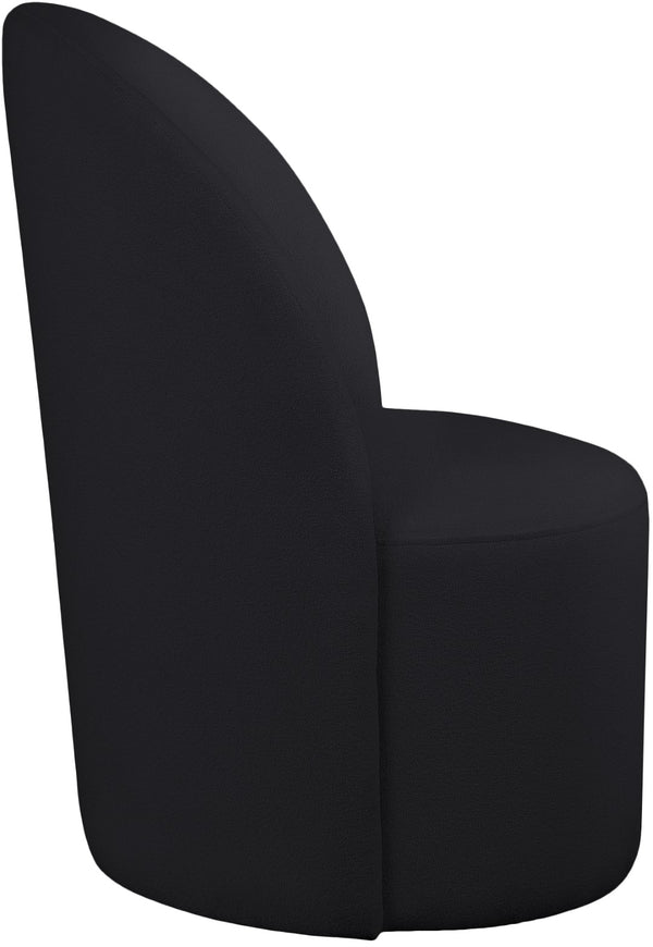Hautely Boucle Fabric / Engineered Wood / Iron / Foam Contemporary Black Boucle Fabric Accent Chair - 24" W x 26" D x 35" H