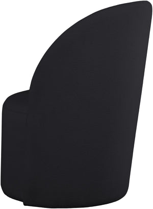 Hautely Boucle Fabric / Engineered Wood / Iron / Foam Contemporary Black Boucle Fabric Accent Chair - 24" W x 26" D x 35" H