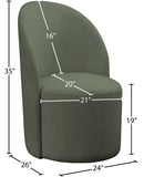 Hautely Boucle Fabric / Engineered Wood / Iron / Foam Contemporary Green Boucle Fabric Accent Chair - 24" W x 26" D x 35" H