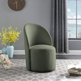 Hautely Boucle Fabric / Engineered Wood / Iron / Foam Contemporary Green Boucle Fabric Accent Chair - 24" W x 26" D x 35" H