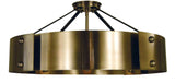 8-Light Antique Brass/Matte Black Lasalle Semi-Flush