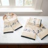 Bayside Coastal 100% Cotton Jacquard 6 Piece Towel Set W/ Embroidery