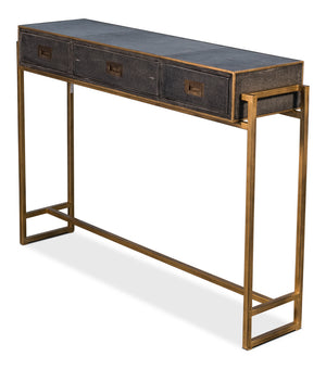 Shagreen Gold & Gray Console