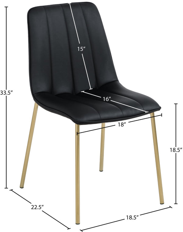Isla Faux Leather / Metal / Foam Contemporary Black Faux Leather Dining Chair - 18.5" W x 22.5" D x 33.5" H