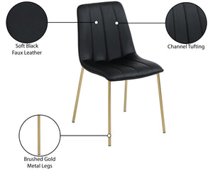 Isla Faux Leather / Metal / Foam Contemporary Black Faux Leather Dining Chair - 18.5" W x 22.5" D x 33.5" H