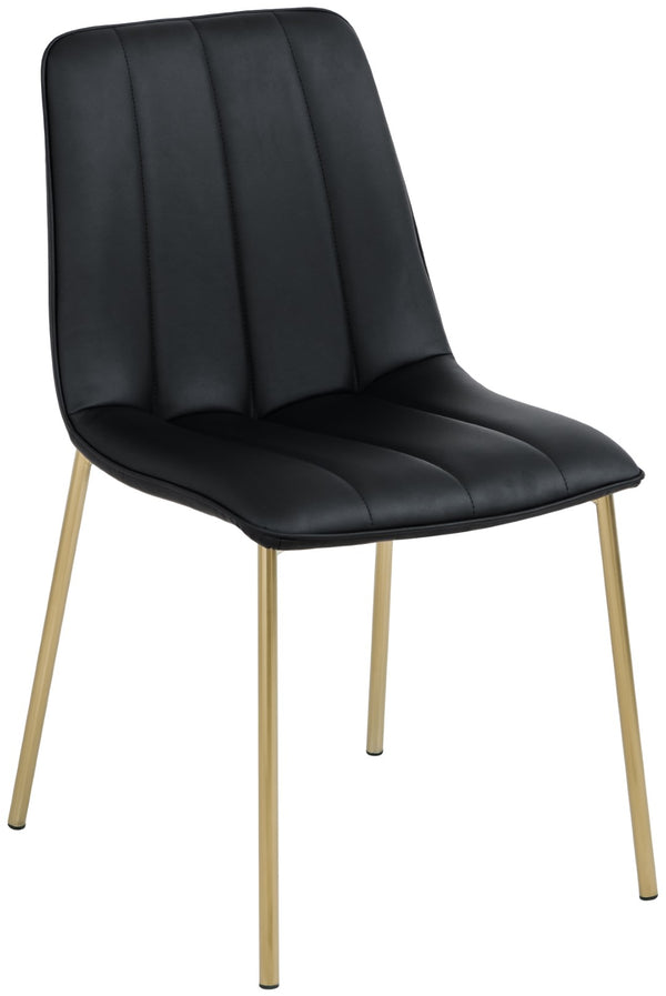 Isla Faux Leather / Metal / Foam Contemporary Black Faux Leather Dining Chair - 18.5" W x 22.5" D x 33.5" H