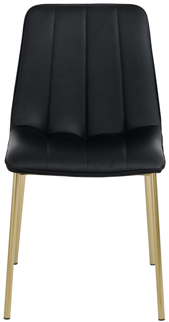 Isla Faux Leather / Metal / Foam Contemporary Black Faux Leather Dining Chair - 18.5" W x 22.5" D x 33.5" H