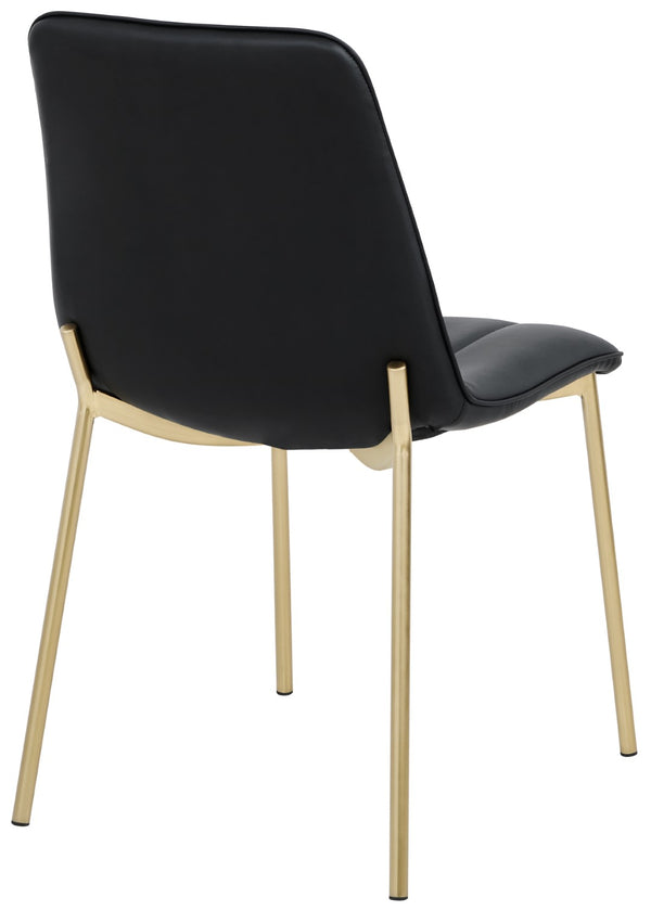 Isla Faux Leather / Metal / Foam Contemporary Black Faux Leather Dining Chair - 18.5" W x 22.5" D x 33.5" H