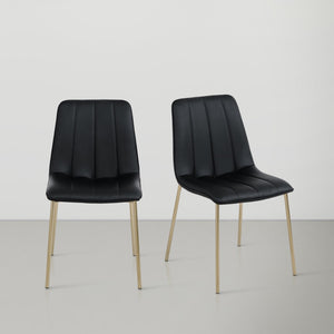 Isla Faux Leather / Metal / Foam Contemporary Black Faux Leather Dining Chair - 18.5" W x 22.5" D x 33.5" H