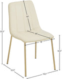 Isla Faux Leather / Metal / Foam Contemporary Cream Faux Leather Dining Chair - 18.5" W x 22.5" D x 33.5" H