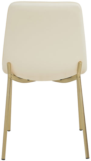 Isla Faux Leather / Metal / Foam Contemporary Cream Faux Leather Dining Chair - 18.5" W x 22.5" D x 33.5" H