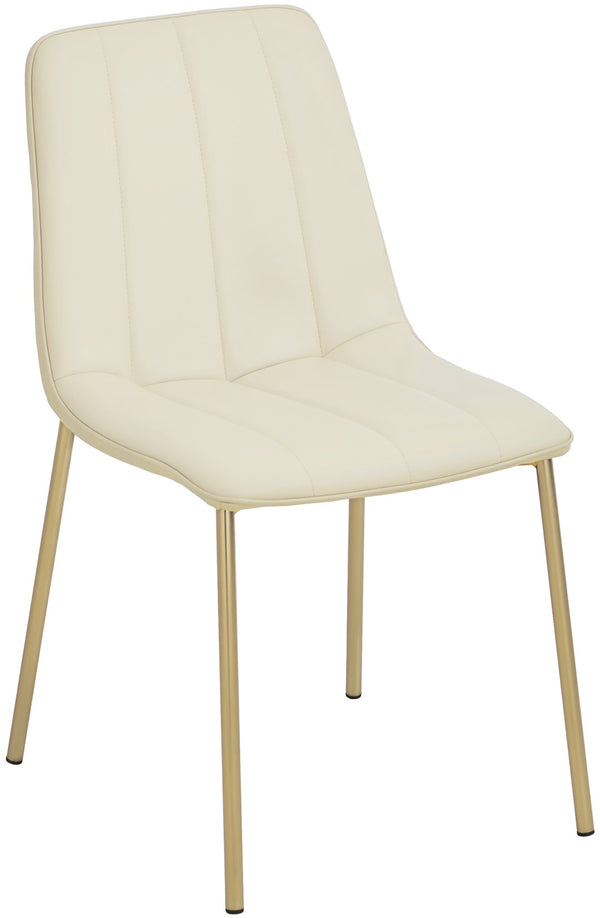 Isla Faux Leather / Metal / Foam Contemporary Cream Faux Leather Dining Chair - 18.5" W x 22.5" D x 33.5" H