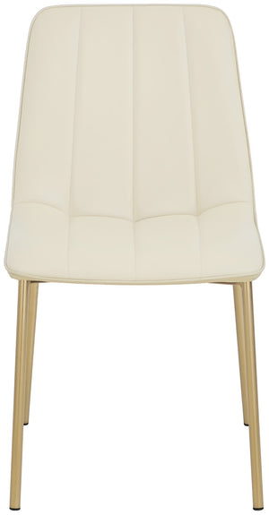 Isla Faux Leather / Metal / Foam Contemporary Cream Faux Leather Dining Chair - 18.5" W x 22.5" D x 33.5" H