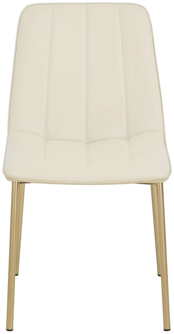 Isla Faux Leather / Metal / Foam Contemporary Cream Faux Leather Dining Chair - 18.5" W x 22.5" D x 33.5" H