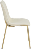 Isla Faux Leather / Metal / Foam Contemporary Cream Faux Leather Dining Chair - 18.5" W x 22.5" D x 33.5" H