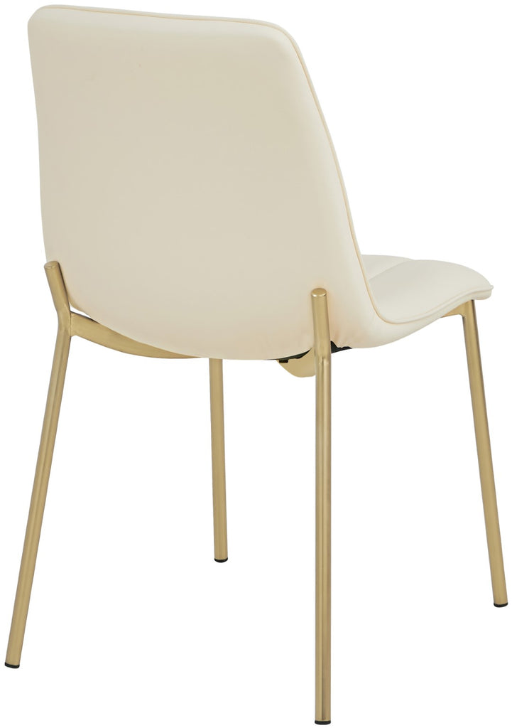 Isla Faux Leather / Metal / Foam Contemporary Cream Faux Leather Dining Chair - 18.5" W x 22.5" D x 33.5" H