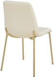 Isla Faux Leather / Metal / Foam Contemporary Cream Faux Leather Dining Chair - 18.5" W x 22.5" D x 33.5" H