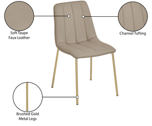 Isla Faux Leather / Metal / Foam Contemporary Taupe Faux Leather Dining Chair - 18.5" W x 22.5" D x 33.5" H