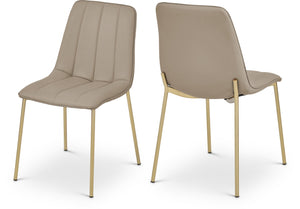 Isla Faux Leather / Metal / Foam Contemporary Taupe Faux Leather Dining Chair - 18.5" W x 22.5" D x 33.5" H