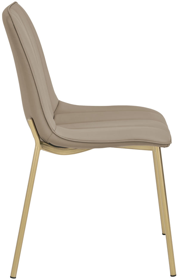 Isla Faux Leather / Metal / Foam Contemporary Taupe Faux Leather Dining Chair - 18.5" W x 22.5" D x 33.5" H