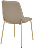 Isla Faux Leather / Metal / Foam Contemporary Taupe Faux Leather Dining Chair - 18.5" W x 22.5" D x 33.5" H