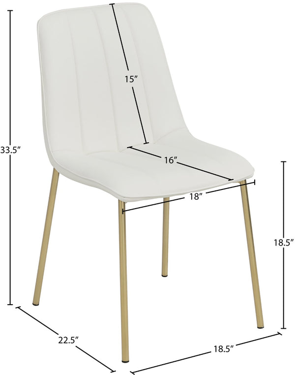 Isla Faux Leather / Metal / Foam Contemporary White Faux Leather Dining Chair - 18.5" W x 22.5" D x 33.5" H